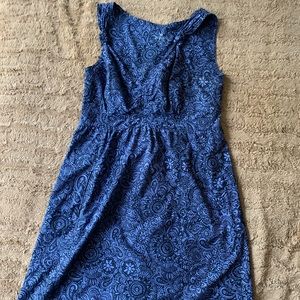 Athleta Sundress: Blue, Stretch Fabric, Zip Pocket